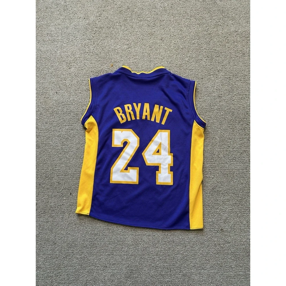 NBA Jersey Kids XL Purple Kobe Bryant 24 Lakers Basketball Mesh Sleeveless